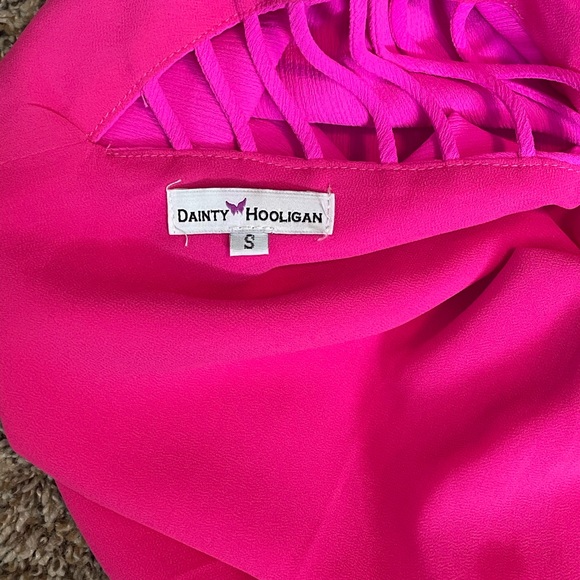 Pink Fuscia Dainty Hooligan Tank - Picture 4 of 5